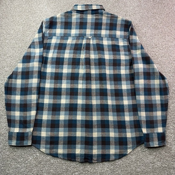 Woolrich Shirt Mens Large Blue Plaid Button Down‎ Flannel Trout Run Outdoor Work - Picture 2 of 13